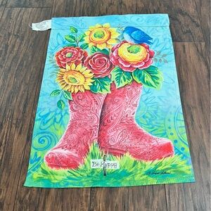 Evergreen enterprises spring floral rainboots garden flag